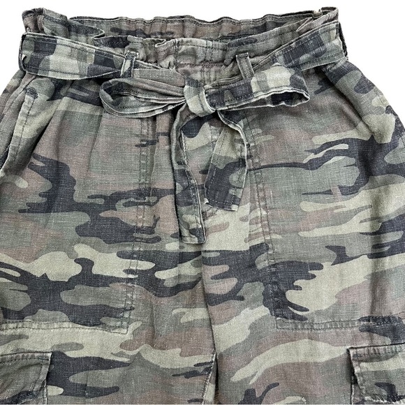 Sanctuary Anthropologie Cropped Paperbag Waist Linen Trousers Woman’s Size 26 - Picture 5 of 15